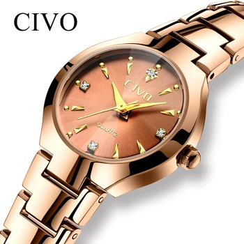CIVO Modes Elegants Sieviešu Pulkstenis Ūdensizturīgs Luksusa Slim Dāmas Rokas pulksteņi rokassprādze no Nerūsējošā Tērauda Vīriešu un Sieviešu Pāris Watch Pulkstenis