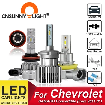 CNSUNNYLIGHT H11 LED Auto Lukturu Spuldzes Chevrolet CAMARO/ Convertible no 2011.01 Hi/Lo Objektīva Gaismas D3S Auto Gaismas Aksesuāri