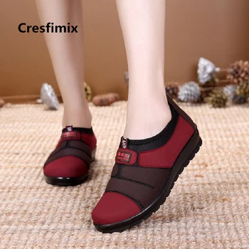 Cresfimix sieviešu modes soft & ērti paslīdēt uz mokasīni dāma gadījuma ielu deju kurpes sieviešu retro sarkanas kurpes zapatos a2677