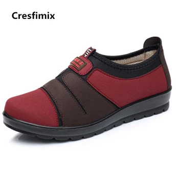 Cresfimix sieviešu modes soft & ērti paslīdēt uz mokasīni dāma gadījuma ielu deju kurpes sieviešu retro sarkanas kurpes zapatos a2677