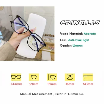 CRIXALIS Caurspīdīga Sieviešu Brilles Datoru Kvadrātveida Briļļu Ietvari Sieviešu, Vīriešu Radiācijas Aizsardzības Zilā ekrāna bezel UV400