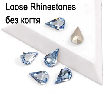 CTPA3bI Crystal Light Sapphire Piešūt Stikla Rhinestones Marquise Augstas Kvalitātes Piešūt Raust Rhinestone DIY Kāzu Kleitu Strass