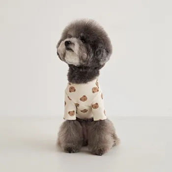 Cute Bear Ziemas Suņu Apģērbu, Siltu Plus Kašmira Apģērbu Suns Pelēkā Vārna Karikatūras Kucēns Clotehs Mazo Mājdzīvnieku Franču Buldogs Chihuahua