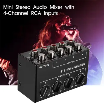 CX400 Mini Pasīvās Stereo Mikseris Rca 4-Kanālu Pasīvās Mikseri Mazā Mikseri Mikseri Stereo Dozatoru Live Studio