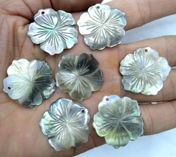 Dabas Kvarca kristāls Abalone Shell cirsts ziedlapiņu Piekariņi kulons par diy Rotaslietu izgatavošana kaklarota Piederumi 6PCS A14