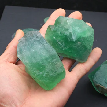 Dabīgā Akmens Kristāla Minerālu Zaļā Fluorite Akmens Mājas Apdare Griešanai DIY Materiālu, Enerģijas, Impulsa Rats Dziedināšanas Crystal
