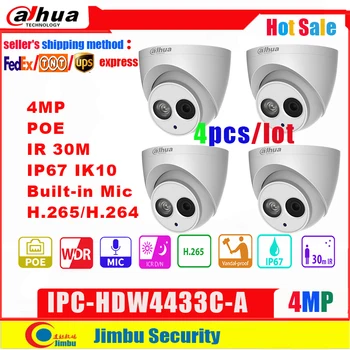 Dahua IP Kameras 4MP IPC-HDW4433C-A 4gab/daudz Starlight PoE Iebūvēts Mic IR30m IP67 Tīklu CCTV Kameras Aizstāt IPC-HDW4431C-A