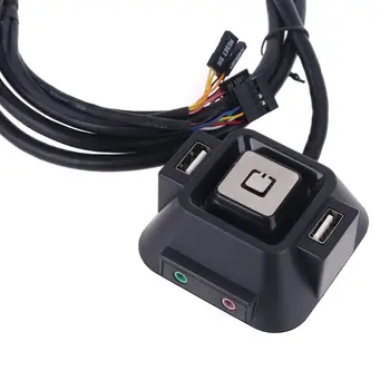 Daudzfunkcionāls USB 2.0 Datora, DATORU, Ārējo Slēdzi Power On/Off Pogas Atiestatīt ar Mikrofona Pieslēgvietām