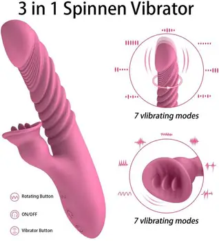 Daudzfunkcionāls Vibrators, Dildo Sieviešu Apkures G-Spot Orgasms Vibrācijas Ietekmi Stienis Mēles Laiza Klitora Massager Pieaugušo Seksa Rotaļlietas