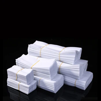 Dažādu Izmēru 100gab Balto Pusi Gusset Kokvilnas Papīra Iepakojuma Maisiņi Termiski Noslēdzams Atvērt Top Papīra Maisiņu Tējas Pārtikas Uzglabāšanai
