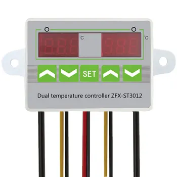 DC12V/24V AC110V~230V Ciparu LED Dual Zondes Termometrs Temperatūras regulators Termostats Inkubatora Vadības Mikrodatoru