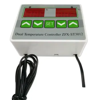 DC12V/24V AC110V~230V Ciparu LED Dual Zondes Termometrs Temperatūras regulators Termostats Inkubatora Vadības Mikrodatoru