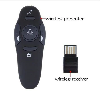 Dehyato 2.4 Ghz Wireless Presenter ar Sarkanu Lāzera Pointers Pildspalva USB RF Tālvadības Lapu, Virpošanas PPT Prezentāciju programmā Powerpoint