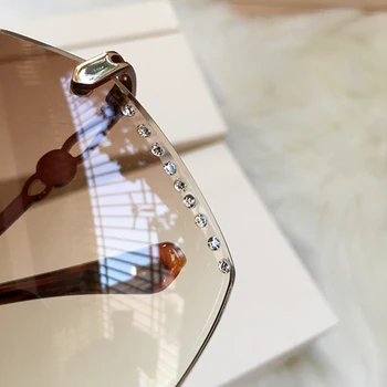 Dimanta bez apmales pārredzamu apgriešana Saulesbrilles Sieviešu modes 2020 