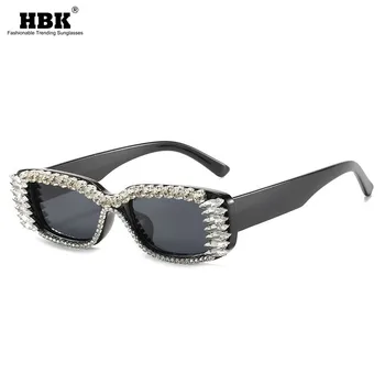 Dimanta Nelielu Kvadrātveida Saulesbrilles Sieviešu Rhinestone Retro Slīpums Saules Brilles Vintage Modes Sieviešu, Vīriešu Brilles UV400