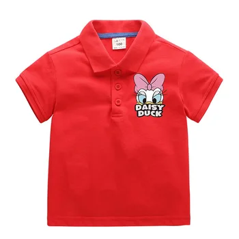Disney Daisy Duck Drukāt Vasaras Meiteņu, Zēnu T-krekli, Sporta Gadījuma Tees Tops ar Īsām Piedurknēm Bērnu Kokvilnas Polo Krekls Drēbes