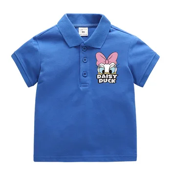 Disney Daisy Duck Drukāt Vasaras Meiteņu, Zēnu T-krekli, Sporta Gadījuma Tees Tops ar Īsām Piedurknēm Bērnu Kokvilnas Polo Krekls Drēbes