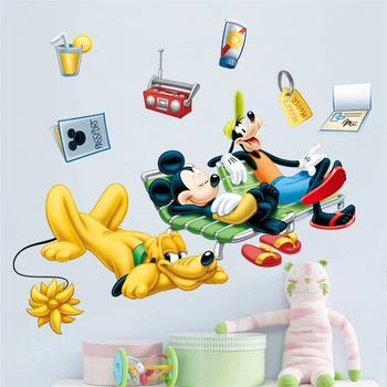 Disney Mickey Dumjš Plutons Brīvdienas Sienas Uzlīmēm, Guļamistabā, Mājas Dekoru Karikatūra 40*60cm Sienas Uzlīmes Pvc Sienas Mākslas Diy Plakāti
