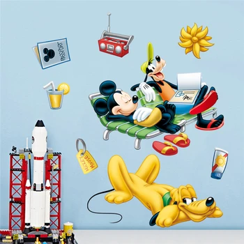 Disney Mickey Dumjš Plutons Brīvdienas Sienas Uzlīmēm, Guļamistabā, Mājas Dekoru Karikatūra 40*60cm Sienas Uzlīmes Pvc Sienas Mākslas Diy Plakāti