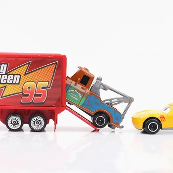 Disney Pixar Auto 3 McQueen Jackson Vētra Atdzist Māsa Mater Mack Truck 1:55 Die Casting Metāla, Plastmasas 7 Komplekts Auto Modelis Zēns Rotaļlietas