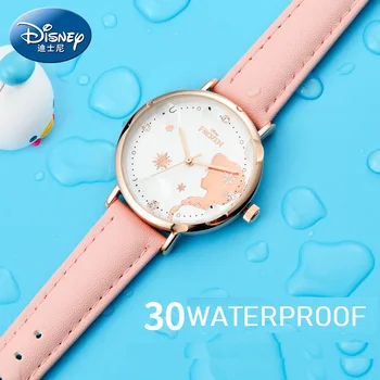 Disney Saldēti Elsa Princese Luksusa Rhinestone Crystal Lady Kvarca Skatīties Nerūsējoša Tērauda Ūdensizturīgs Meitenes Modes Gudrs Pulkstenis Dāvana