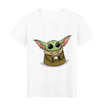 Disney Super Cute Baby Yoda Sieviešu T krekls Mandalorian Smieklīgi Maz Puisis Krievijas футболка женская Plus Lieluma Ir 2021. Harajuku Vasaras