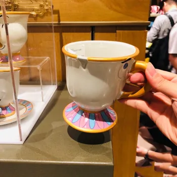Disney Tējkanna Uzstādīt Keramikas Dāvanu Komplekts Kolekcija Keramikas Kauss Skaistums Un Zvērs Tējkanna Sieva Archmark Dzeramais Kauss Mākslas Darbu