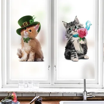 Divi Cute Kittens Sienas Uzlīmes, Bērnu Istaba Bērniem Mājās Apdare Noņemams Tapetes Dzīvojamā Istabā, Guļamistabā Sienas Kaķis Uzlīmes
