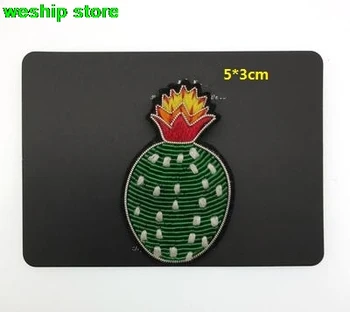 DIY New Augstas kvalitātes 3D Roku izšūtas emblēmas, Cactus flower Armband aplikācijas par Mēteli, Bikses, Soma Broša