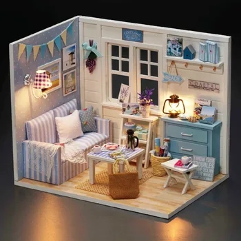 DIY Samontēti Modeļu Lelle Mājas mēbeles, Mēbeles Diy Miniatūras 3D Koka Miniaturas Namiņš Rotaļlietas Bērniem Dzimšanas dienas Dāvanas