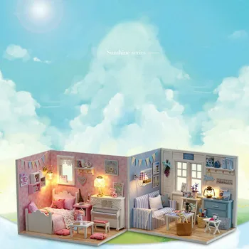 DIY Samontēti Modeļu Lelle Mājas mēbeles, Mēbeles Diy Miniatūras 3D Koka Miniaturas Namiņš Rotaļlietas Bērniem Dzimšanas dienas Dāvanas