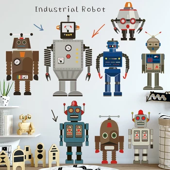 DIY Ziemassvētku Rotājumi Mājas Dekoru Karikatūra Industriālie Roboti, Sienas Uzlīmes, Bērnu Istaba, Bērnistaba Tapetes Vinila Sienas Uzlīmes