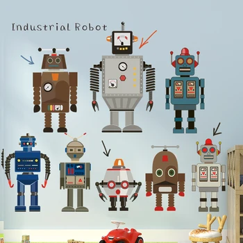 DIY Ziemassvētku Rotājumi Mājas Dekoru Karikatūra Industriālie Roboti, Sienas Uzlīmes, Bērnu Istaba, Bērnistaba Tapetes Vinila Sienas Uzlīmes