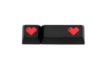 Domikey abs doubleshot keycap pikseļu sirds black red oem dsa sa ķiršu profilu pokera 87 104 gh60 xd64 xd68 xd84 xd75 xd87