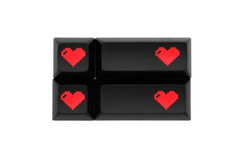 Domikey abs doubleshot keycap pikseļu sirds black red oem dsa sa ķiršu profilu pokera 87 104 gh60 xd64 xd68 xd84 xd75 xd87