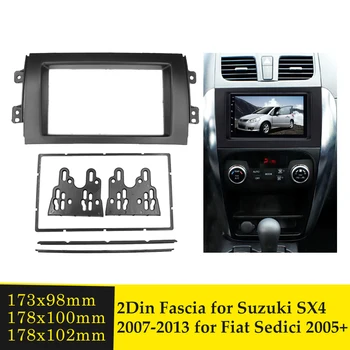 Double Din Auto Radio Fascijas par SUZUKI SX4 2007-par FIAT Sedici 2006-Dash Montāžas Komplekts Facia Sejas Adaptera Plate Bezel