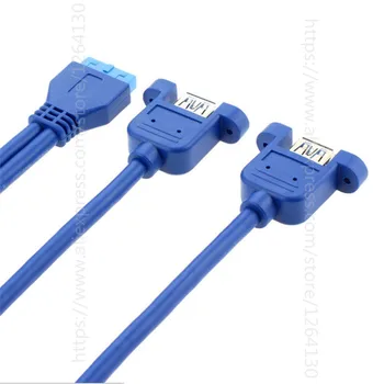 Dual USB 3.0 Sieviešu Skrūvju Stiprinājums, Lai Mātesplati 20pin Galvenes Kabelis Ar PCI Turētājs Datoru Šasijas Aizmugurējo Paneli Līnija 0,2 M/0.5 M