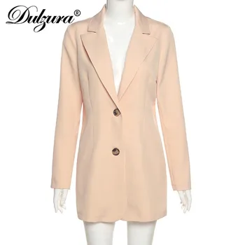 Dulzura vienu-krūšu žakete taisni, cietā sieviešu jaka ar garām piedurknēm outwear 2020 rudens ziemas drēbes, biroja OLA streetwear