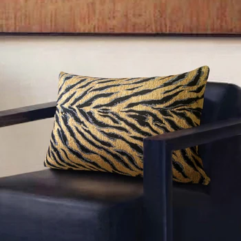 DUNXDECO Spilvena Vāka Dekoratīvs Spilvens Gadījumā Mūsdienu Tiger Stripe Dzīvnieku Stila Luksusa Unikālu Mākslas Telpā Dīvāns Coussin Dekori