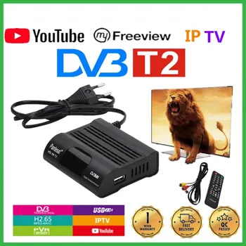 DVB-T2 HEVC 265 Uztvērēju, Satelītu Wifi Bezmaksas Digitālās TV Kastē DVB T2 DVBT2 Tuner DVB C IPTV M3u Youtube krievijas Rokasgrāmata Set Top Box