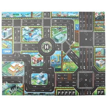 Dwaterproof Ūdens Mazulis, Spēlēt Mat Auto Pilsētas Skatuves Satiksmes Ceļu Karte un Izglītojošas Rotaļlietas Bērniem, Bērnu Kāpšanas Spēlēt Mat Ceļu M08