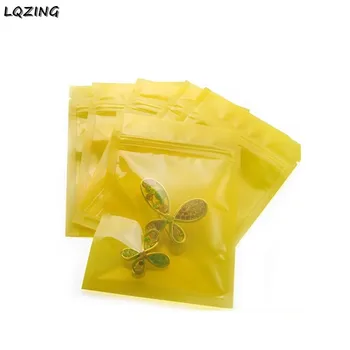 Dzeltena/Rozā/Zaļā/Zilā plastmasas ziplock blīvējuma somas rotaslietas/mazas vienības/detaļas/pērlīšu Mini uzglabāšanas soma zip lock 100GAB
