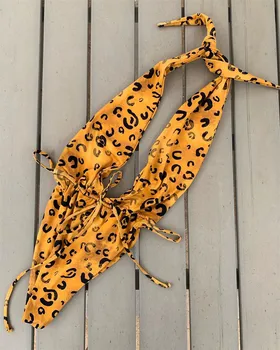 Dziļš v-veida kakla pavada peldkostīms viens gabals Sexy thong peldkostīmi sieviešu peldkostīms Monokini High cut bikini 