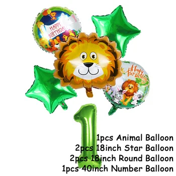 Džungļu Numuru Folijas Gaisa Balons Hēlija Nosaka Savvaļas Vienu Dzimšanas Dienas Ballīti Dekoru Zaļo Balons Safari Zoo Tēmu Puse, Baby Duša, Mājas Dekoru