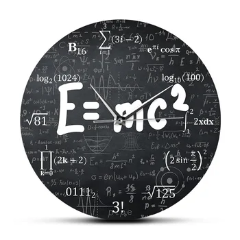 E=mc2 Matemātikas Formulu Geek Sienas Pulkstenis Relativitātes Teoriju Klusums Sienas Skatīties Zinātnieks, Fizikas Skolotājs Dāvana Skolas Klasē Dekori
