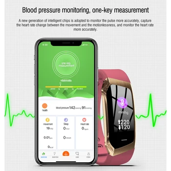 E18 Smart Bluetooth Aproce Ūdensizturīgs Darbības Tracker ar spiediena mērīšana asinsspiediens, Sirdsdarbības Fitnesa Rokassprādze