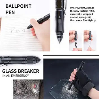 EDC Pildspalvu Self Defense Ieroču Sievietēm EDC Avārijas Stikla Breaker Ūdensizturīgs Multitool Kempings Izdzīvošanas Taktikas Pildspalvas
