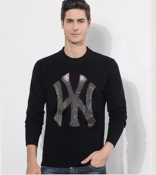 Eiropas dizaina Iezīmes, džemperi Vīriešiem Gadījuma garām Piedurknēm Casual Slim Fit Vīriešu džemperis Rhinestone stils