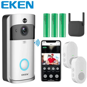 EKEN V5 Smart Tālruņa Zvanu Vizuālo Video Ierakstīšanas Durvju Nakts Redzamības Bezvadu WiFi Drošību Mājās Uzraudzīt Domofons Durvju zvanu