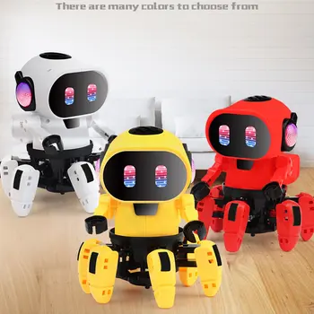Elektriskā Sešu raust Robots Rotaļlietu Bruņojuma Šūpoles Dejas Zivju Mazo Mūzikas Bērni Kratot Rotaļlietas Ar Gaismas, Rotaļlietas